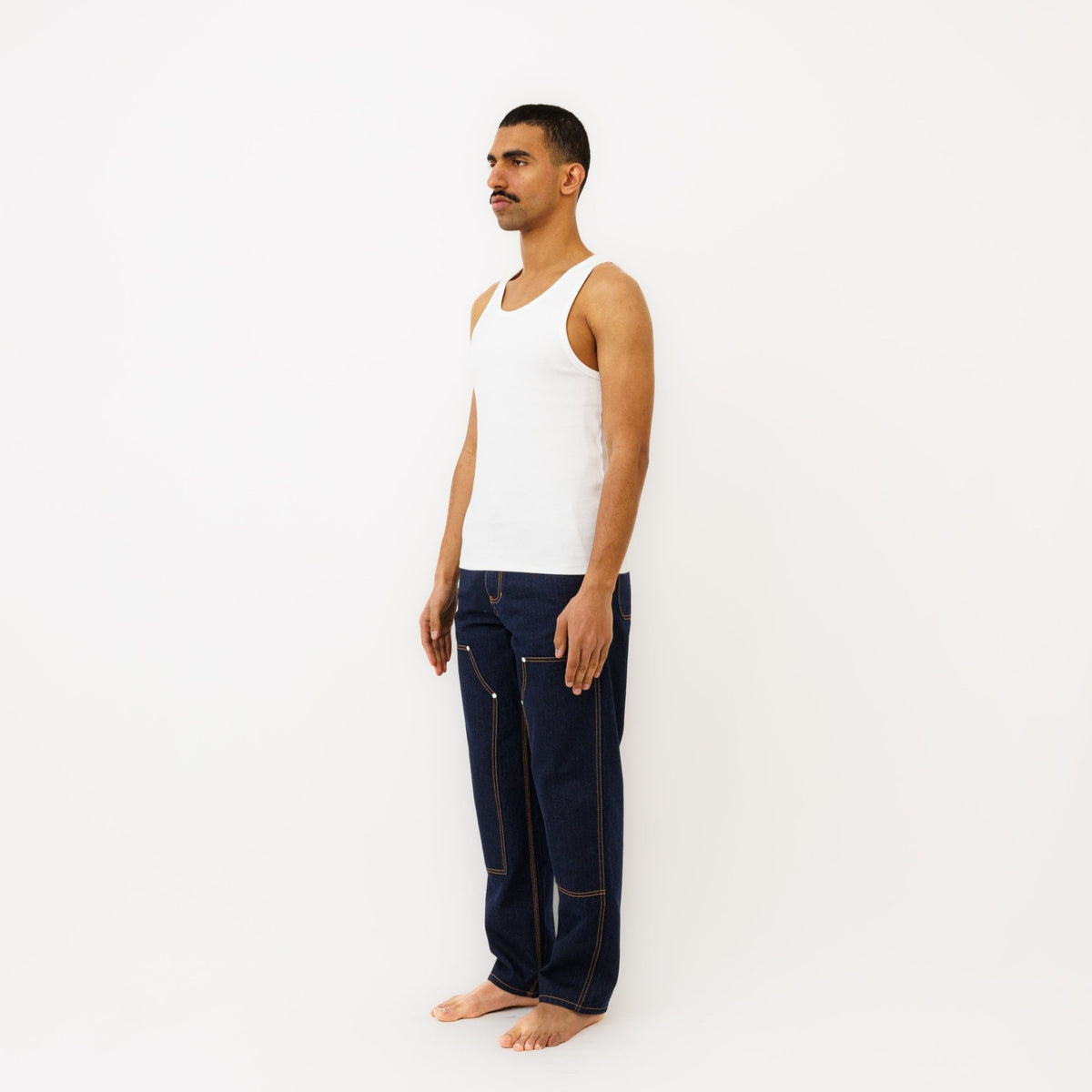 Pantalon DN Charpentier Coupe Ample Bleu Un Lavage - Ateliers de Nîmes